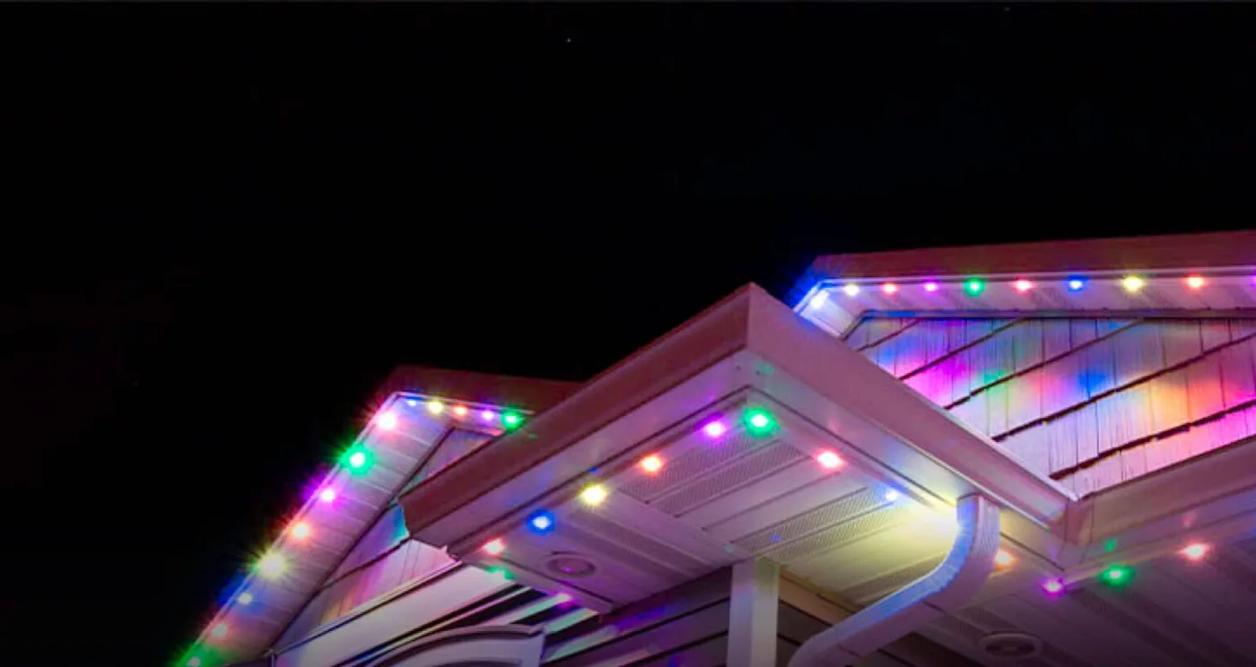A home lit by Lumenary Pro for Easter in April.