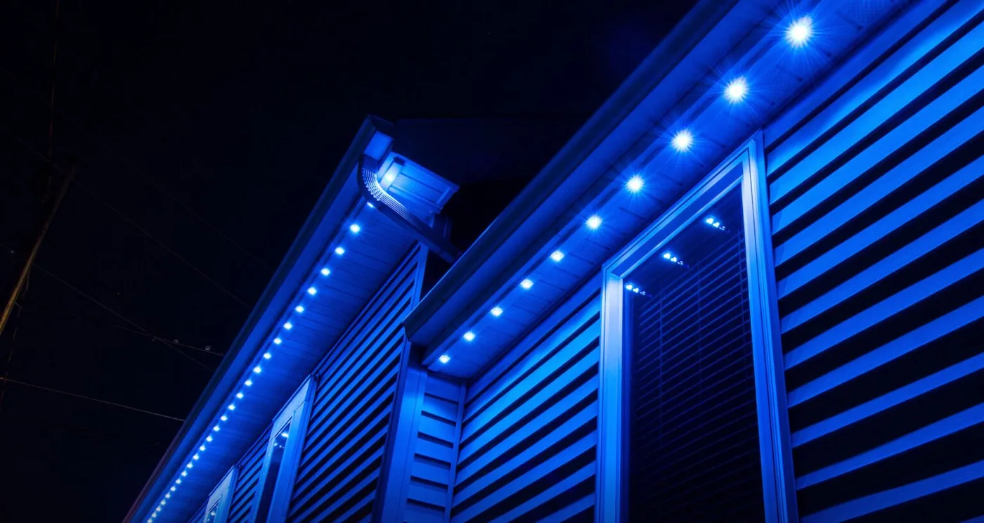 A home lit by Lumenary Pro for 4th of July in July.