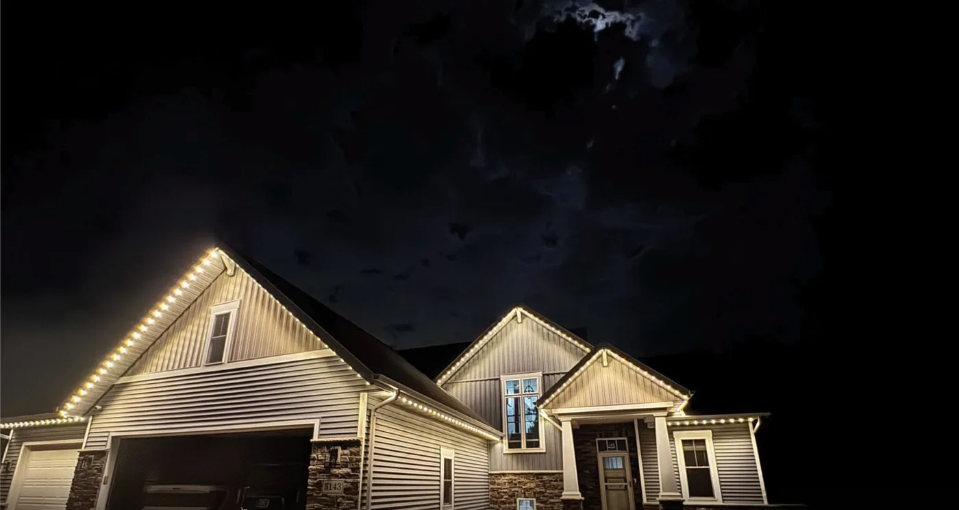 A home lit by Lumenary Pro for Summer Solstice in June.