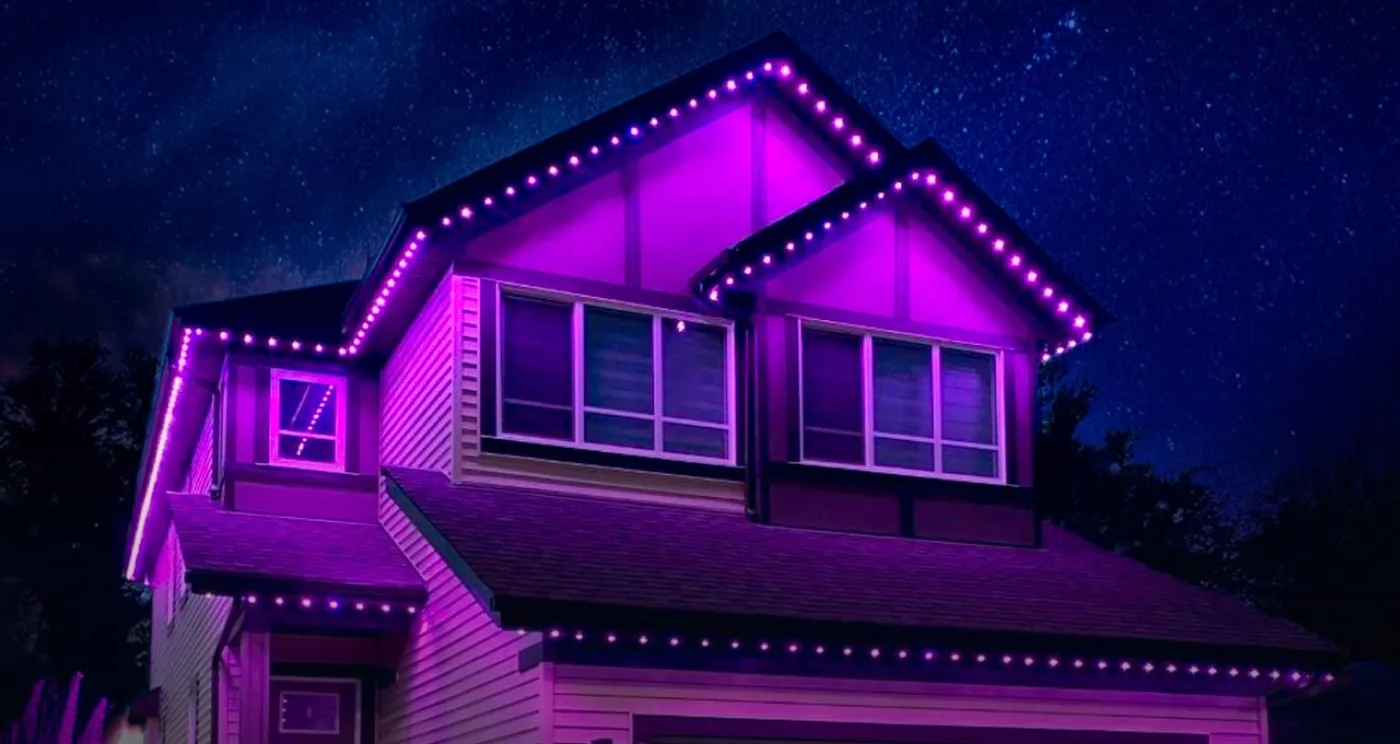 A home lit by Lumenary Pro for NFL Kick Off in September.