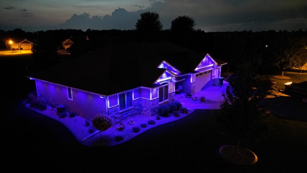 Area view of a home with Lumenary Pro Permanent Lights